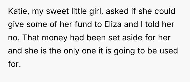 Katie, my sweet little girl, asked if she could give...