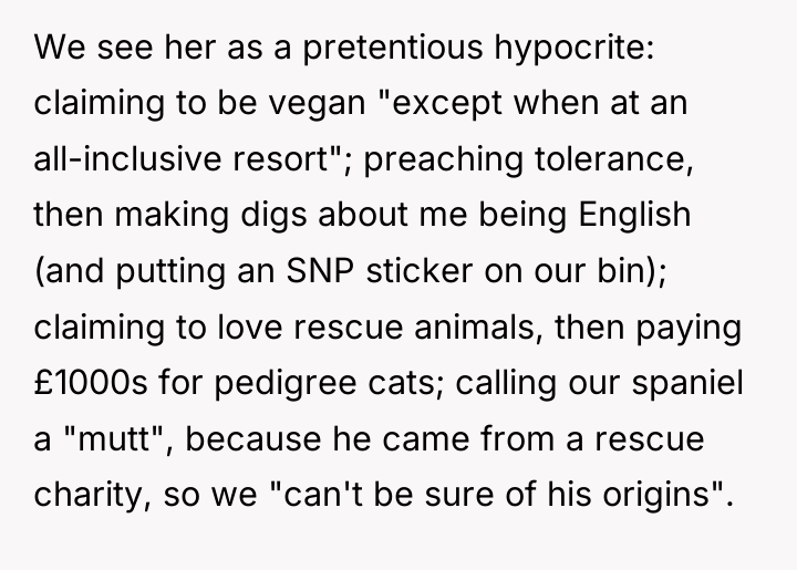 We see her as a pretentious hypocrite: claiming to be...