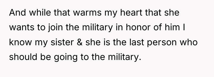 And while that warms my heart that she wants to...