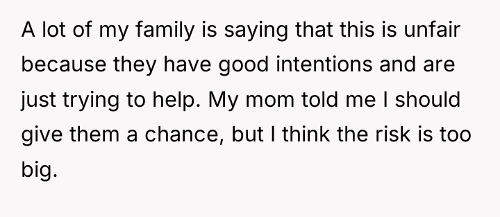A lot of my family is saying that this is...
