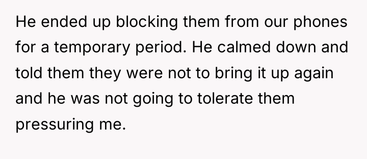 He ended up blocking them from our phones for a...