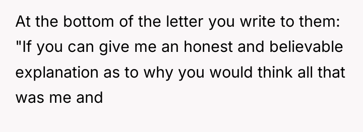 At the bottom of the letter you write to them:...