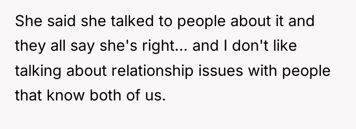 She said she talked to people about it and they...