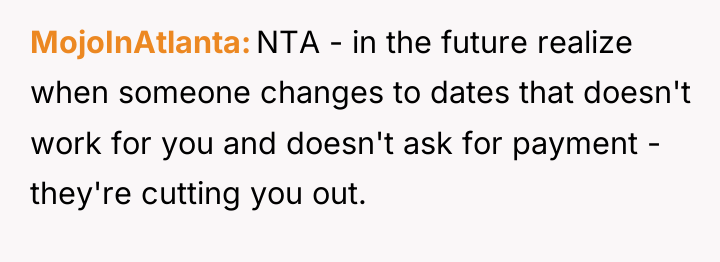 MojoInAtlanta NTA - in the future realize when someone changes...