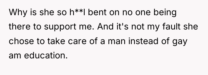 Why is she so h**l bent on no one being...