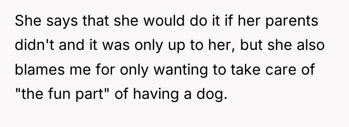 She says that she would do it if her parents...