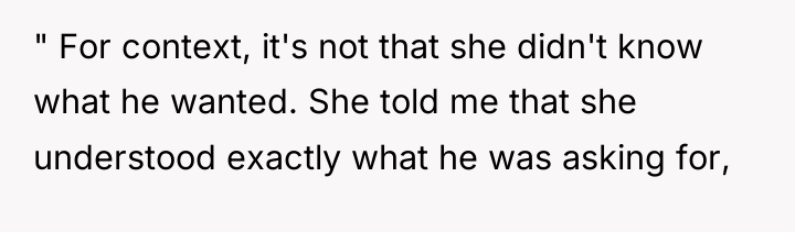 " For context, it's not that she didn't know what...