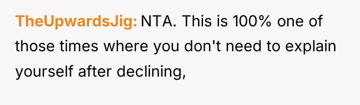 TheUpwardsJig NTA. This is 100% one of those times where...