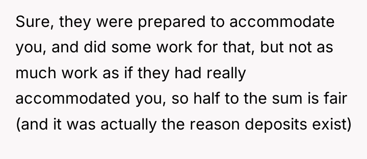Sure, they were prepared to accommodate you, and did some...