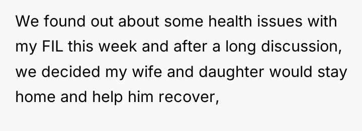 We found out about some health issues with my FIL...