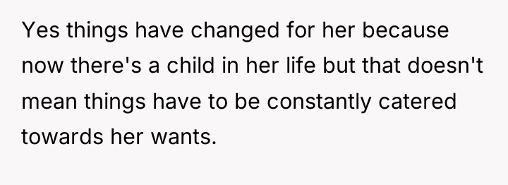 Yes things have changed for her because now there's a...