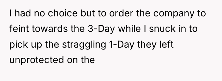 I had no choice but to order the company to...