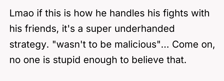 Lmao if this is how he handles his fights with...