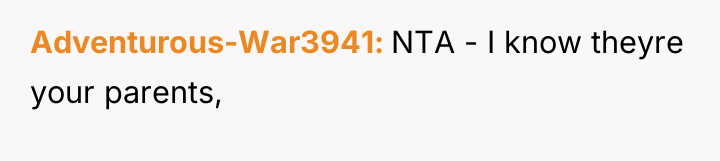 Adventurous-War3941 NTA - I know theyre your parents,