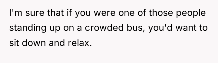 I'm sure that if you were one of those people...