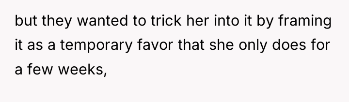 but they wanted to trick her into it by framing...