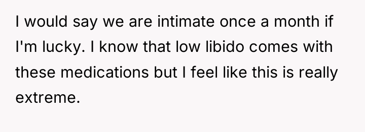 I would say we are intimate once a month if...