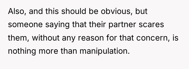 Also, and this should be obvious, but someone saying that...