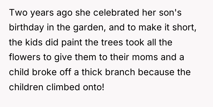 Two years ago she celebrated her son's birthday in the...