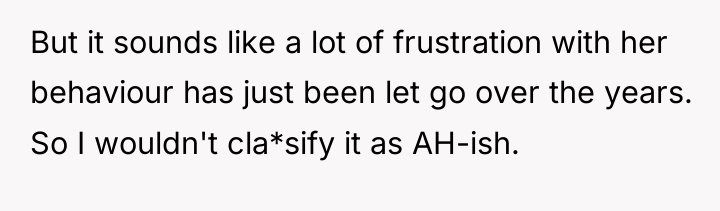 But it sounds like a lot of frustration with her...