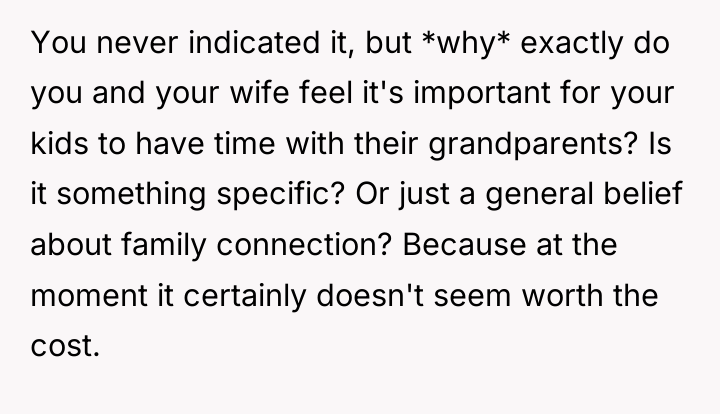 You never indicated it, but *why* exactly do you and...