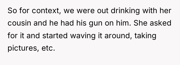 So for context, we were out drinking with her cousin...