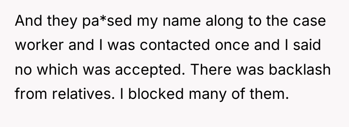 And they pa*sed my name along to the case worker...