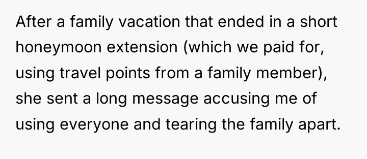 After a family vacation that ended in a short honeymoon...