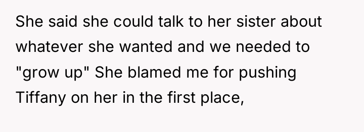 She said she could talk to her sister about whatever...