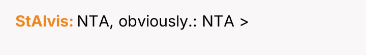 StAlvis NTA, obviously.: NTA >