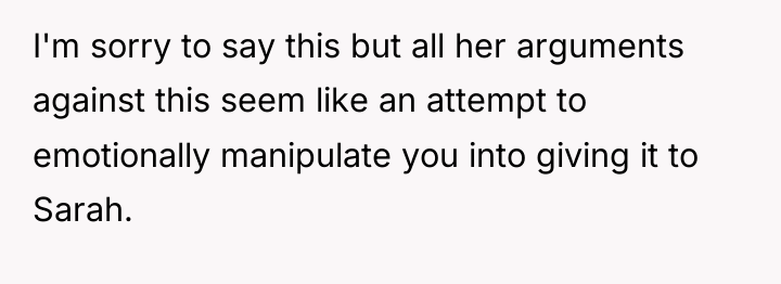 I'm sorry to say this but all her arguments against...