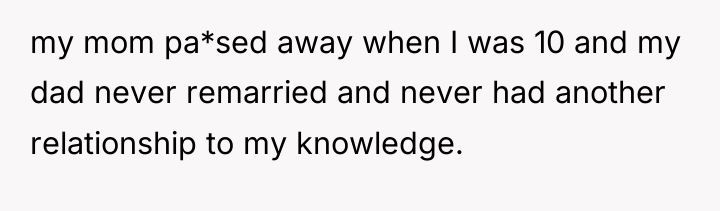 my mom pa*sed away when I was 10 and my...