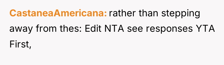 CastaneaAmericana rather than stepping away from thes: Edit NTA see...