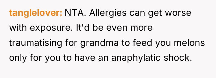 tanglelover NTA. Allergies can get worse with exposure. It'd be...
