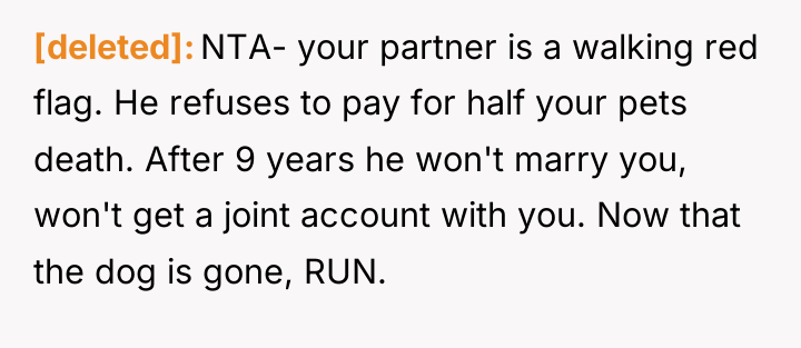 [deleted] NTA- your partner is a walking red flag. He...
