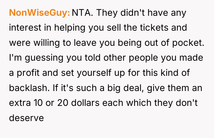 NonWiseGuy NTA. They didn't have any interest in helping you...