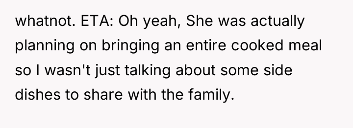 whatnot. ETA: Oh yeah, She was actually planning on bringing...