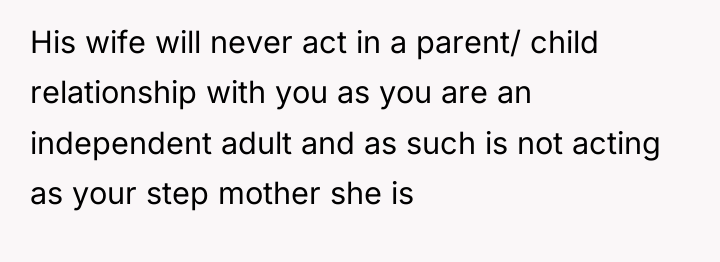 His wife will never act in a parent/ child relationship...