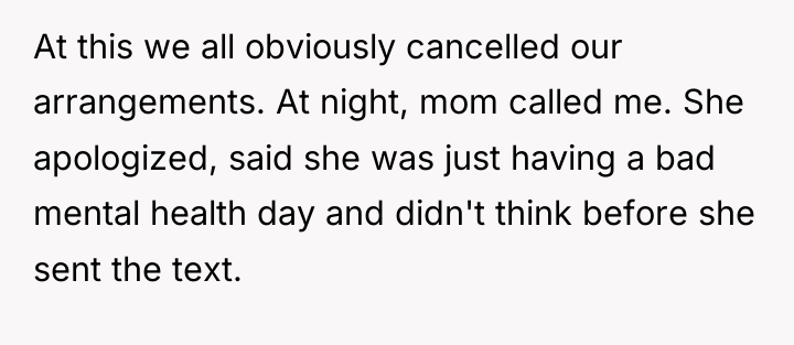 At this we all obviously cancelled our arrangements. At night,...