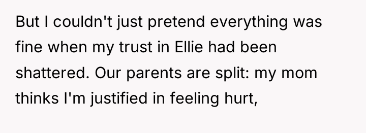 But I couldn't just pretend everything was fine when my...