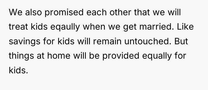 We also promised each other that we will treat kids...
