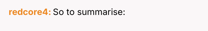 redcore4 So to summarise: