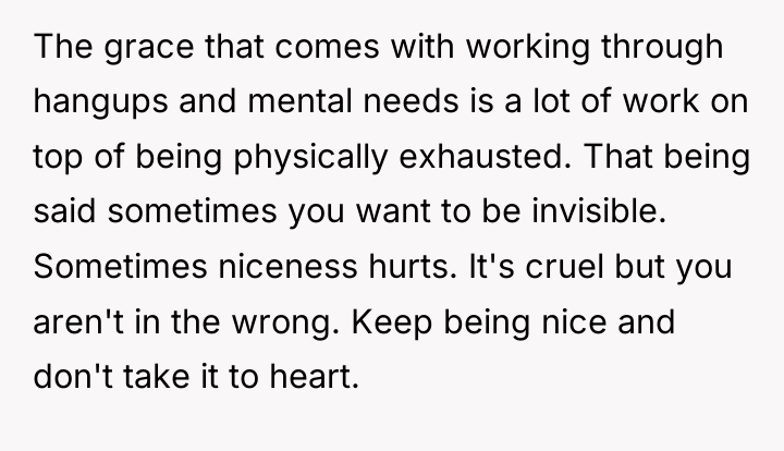 The grace that comes with working through hangups and mental...