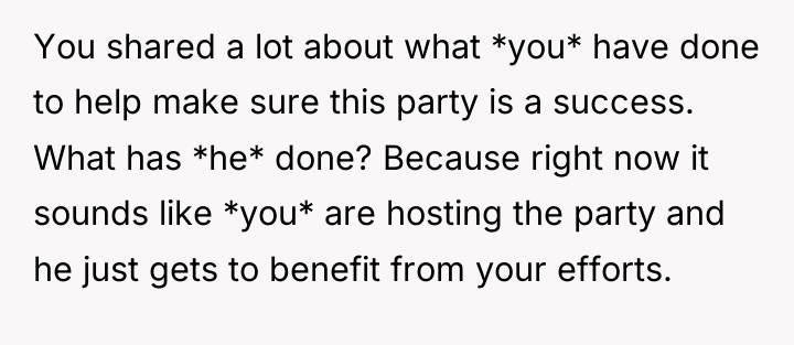 You shared a lot about what *you* have done to...