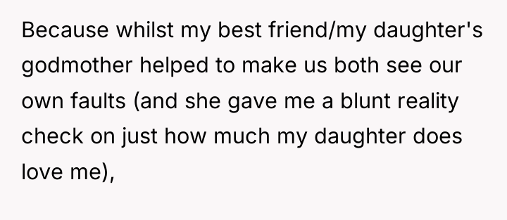 Because whilst my best friend/my daughter's godmother helped to make...