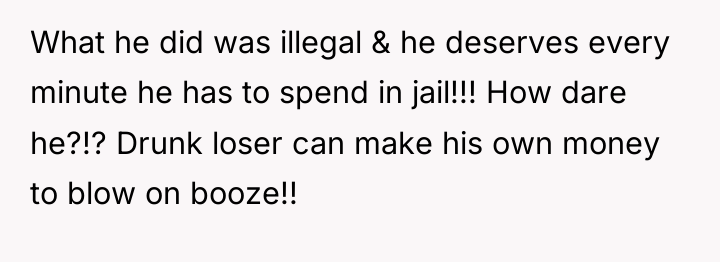 What he did was illegal & he deserves every minute...
