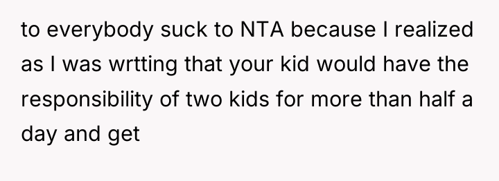 to everybody suck to NTA because I realized as I...