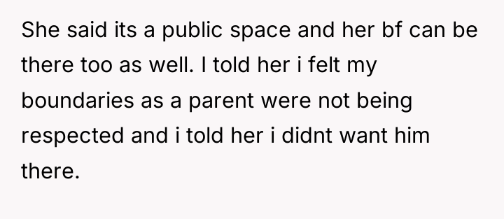 She said its a public space and her bf can...