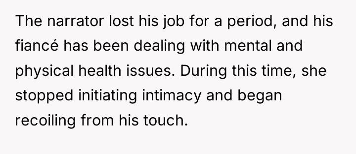 The narrator lost his job for a period, and his...