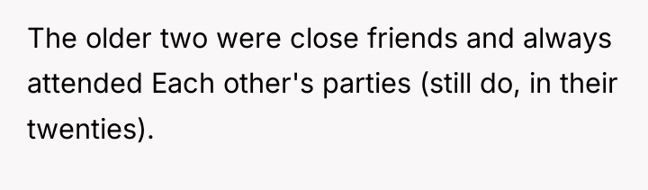 The older two were close friends and always attended Each...